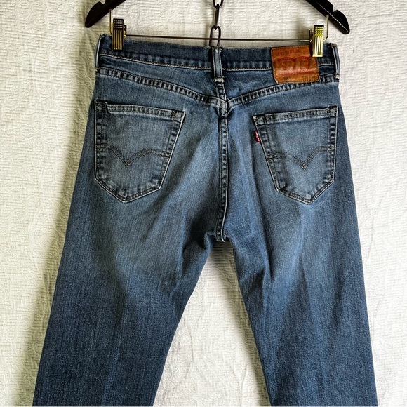 Levis 505 Jeans Mens 30x30 Blue Denim Cotton Classic Zip Fly Sun Patch On Knee - Picture 11 of 16